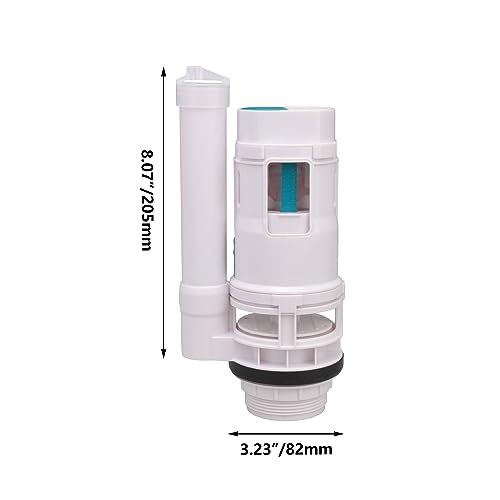 RDEXP White 20.5cm Length Toilet Bottom Inlet Fill Valve Split Push Button Dual Flush Cistern Syphon - Image 4