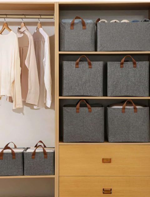 Mishwaan Mishwaan 26 Liter Foldable Storage Box for Clothes with Steel Frame Large Organizer for Wardrobe Cloth Storage Bag for Saree Shirt Blanket Combo of 3 PACK OF 2  - Image 5