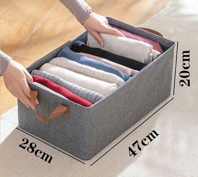 Mishwaan Mishwaan 26 Liter Foldable Storage Box for Clothes with Steel Frame Large Organizer for Wardrobe Cloth Storage Bag for Saree Shirt Blanket Combo of 3 PACK OF 2  - Image 4