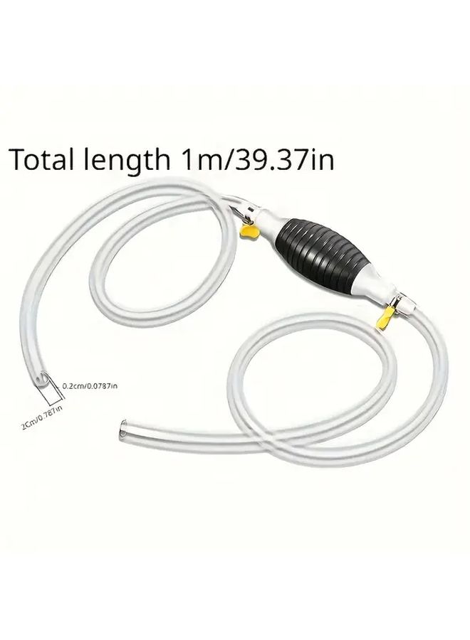 Black Universal Manual Siphon Pump Kit For Fuel Water Oil Transfer - Image 2