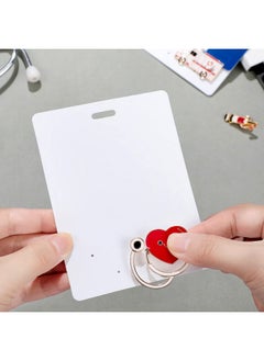 Tinlade 10 Pieces Badge Buddy Pin Holder For Nursing Pins Blank Badge Buddy Tags White Pin Holder Display For Nurse Doctor Student Staff Id Card Medical Pins Display (Horizontal)  - Image 2