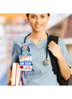 Tinlade 10 Pieces Badge Buddy Pin Holder For Nursing Pins Blank Badge Buddy Tags White Pin Holder Display For Nurse Doctor Student Staff Id Card Medical Pins Display (Horizontal)  - Image 5