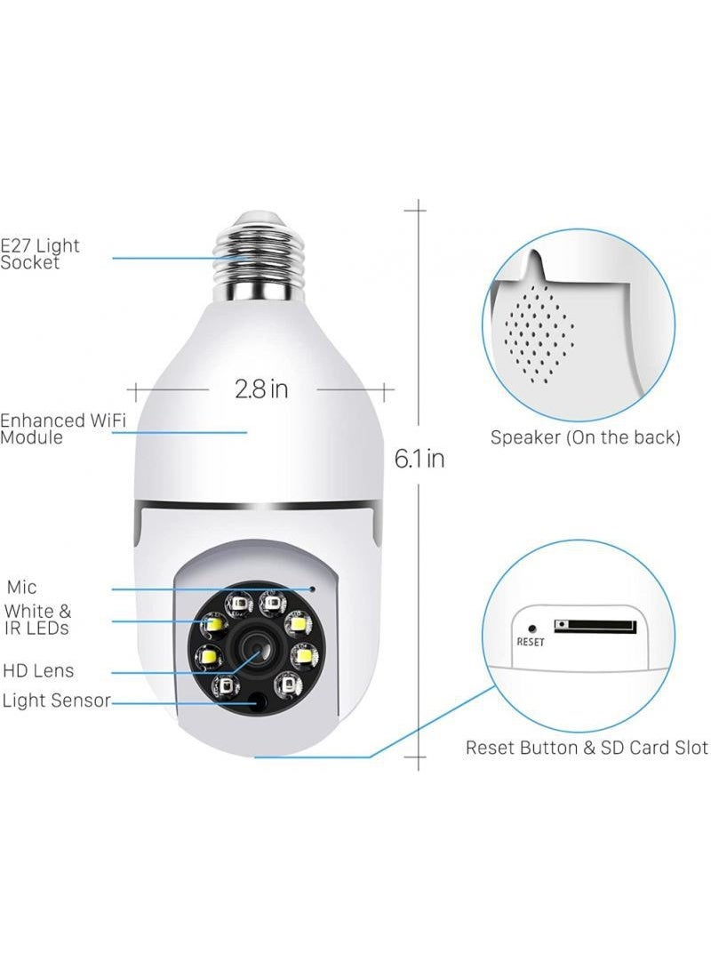 WiFi Home Security 360° Mini Bulb Camera – Wireless Smart Light Bulb Cam with CMOS Sensor, Zoom Support, Night Vision & Mobile App Control - Image 5
