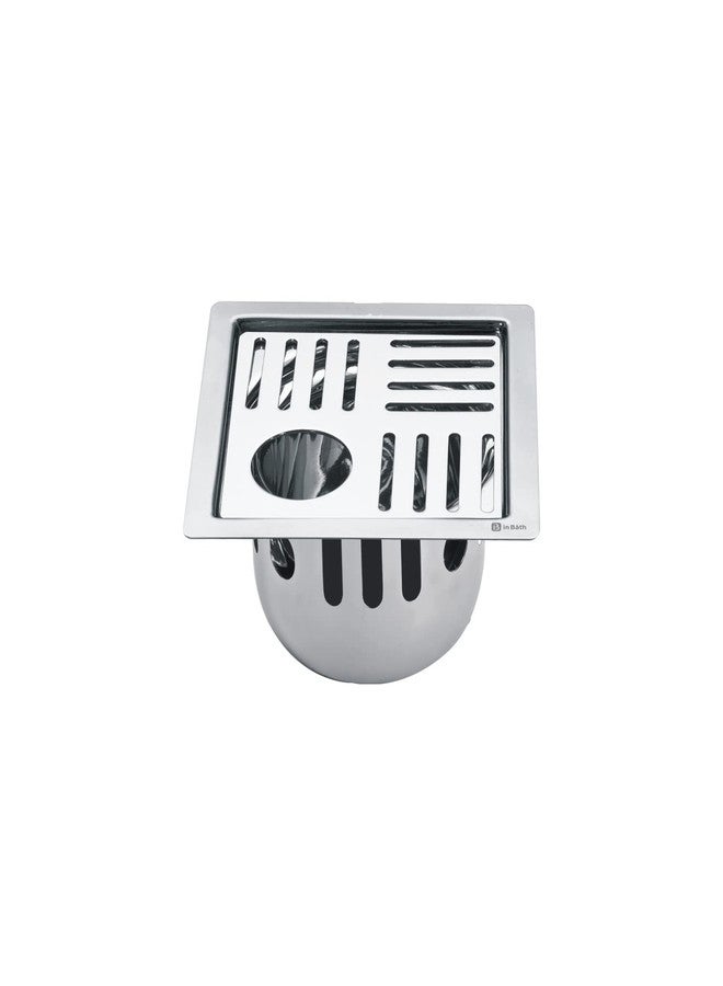 InBāth Floor Drain Grating Flat Cut Square with Cockroach Trap with Hole| Bathroom Floor Jali Stainless Steel 304 Grade|5x5 inches (NXNS-055 CH) - Image 1