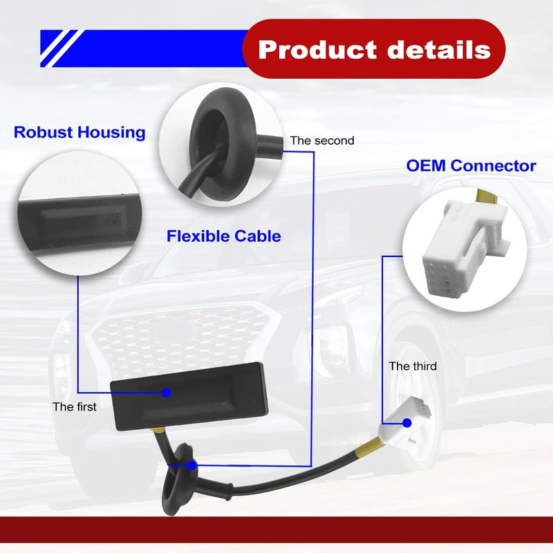 NOTISH Rear Liftgate Trunk Open Release Switch, Hatch Button Trunk Latch Tailgate Lid Switch Compatible with Kia Rio and Pride 2012-2017, OEM 812601W220 - Image 3