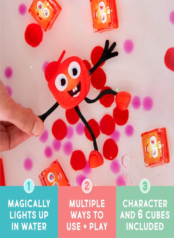 Glo Pals New Glo Pals Water-Activated Bath Toy with 6 Reusable Light-Up Cubes for Sensory Play (Sammy) - Image 2