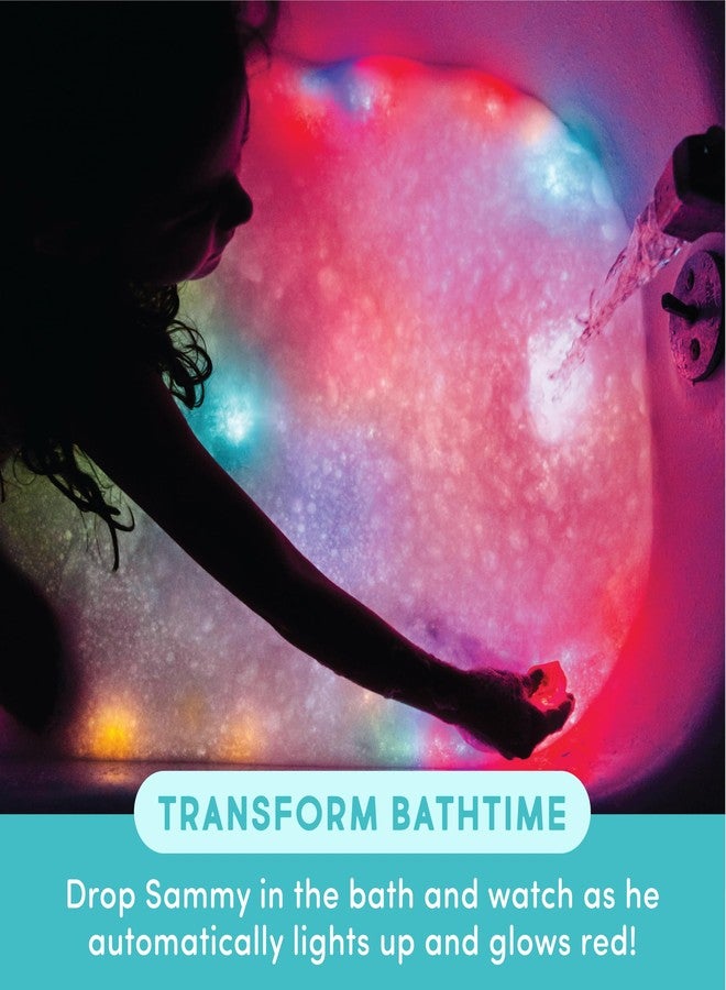 Glo Pals New Glo Pals Water-Activated Bath Toy with 6 Reusable Light-Up Cubes for Sensory Play (Sammy) - Image 3