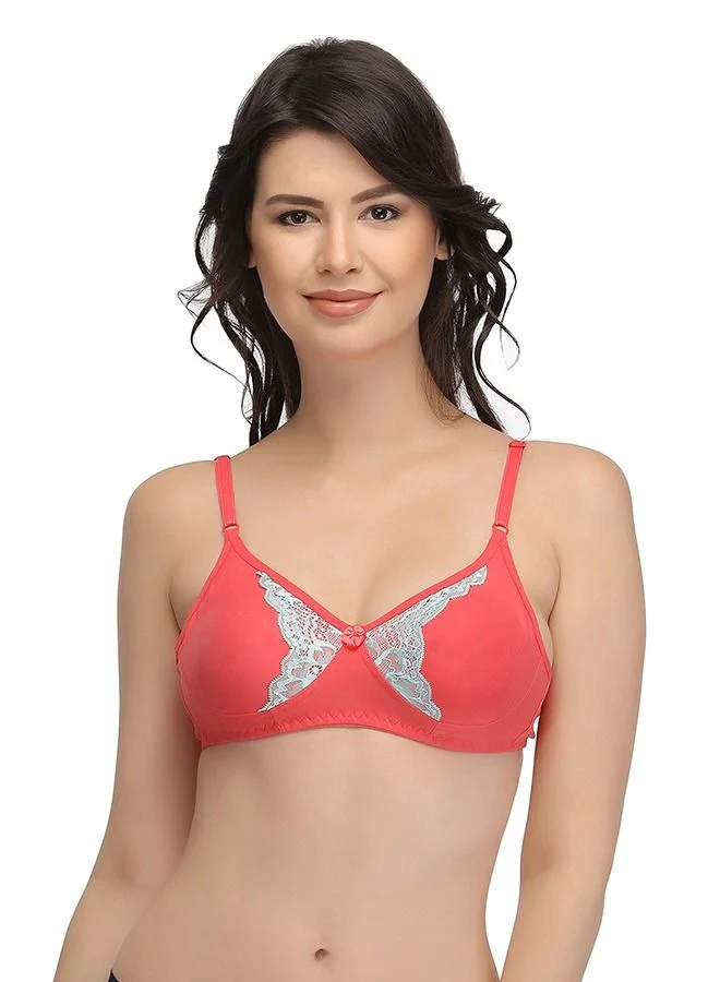 كلوفيا Clovia Non-Padded Non-Wired Full Cup Bra In Pink - Cotton Rich