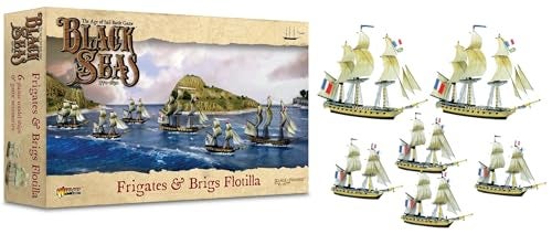 Warlord Games Frigates Brigs Flotilla 1700 Scale Plastic Miniatures for Black Seas Highly Detailed Age of Sail Era Miniatures for Tabletop Wargaming - Image 1