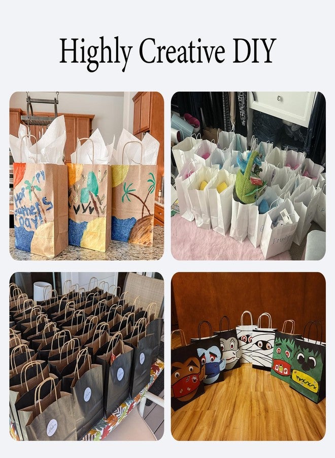 25 pcs Brown Paper Gift Bags with Handles 8x4.5x10 Brown Kraft Paper Bags, Party Favor Bags Sacks, Recyclable Medium Gift Bags with Handles Bulk - Image 5