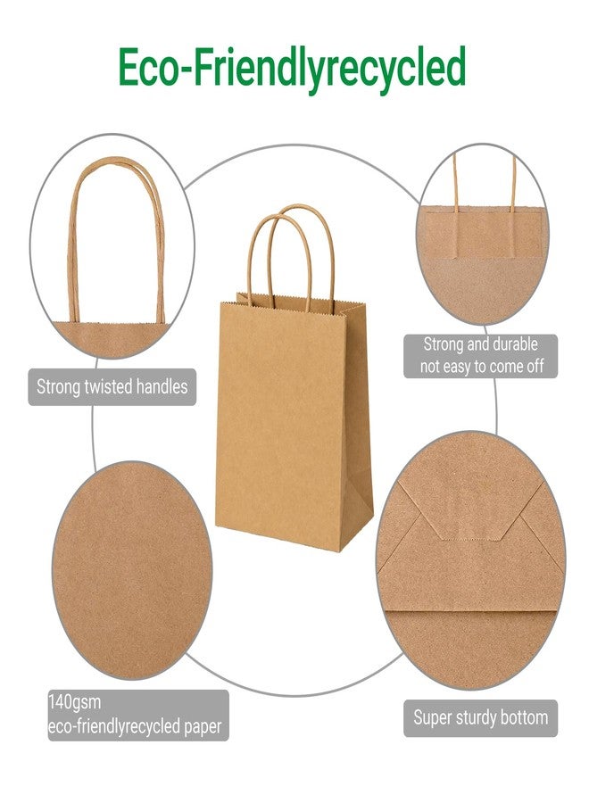 25 pcs Brown Paper Gift Bags with Handles 8x4.5x10 Brown Kraft Paper Bags, Party Favor Bags Sacks, Recyclable Medium Gift Bags with Handles Bulk - Image 3