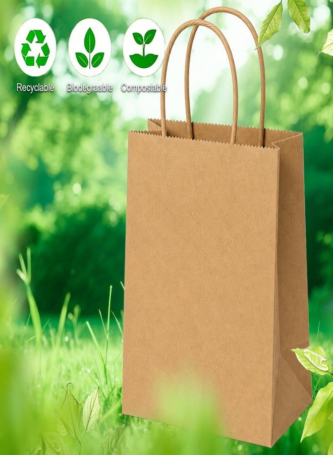 25 pcs Brown Paper Gift Bags with Handles 8x4.5x10 Brown Kraft Paper Bags, Party Favor Bags Sacks, Recyclable Medium Gift Bags with Handles Bulk - Image 4