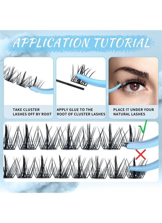 KevKev Lash Clusters 84 Pcs Cluster Lashes Eyelash Clusters DIY Cluster Eyelash Extensions Individual Lashes Thin Band & Soft(Mist,C-8-16mix)  - Image 1