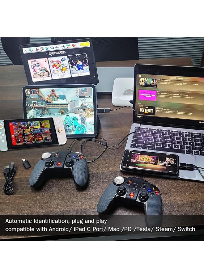 KASTWAVE Bluetooth Mobile Game Controller For Iphone Tablet Tv Box With Xinput And Usb Receiver Phone Clip Wireless Gamepad Support For Android Ios11.0 13.3.1 6 Axis Vibration  - Image 5