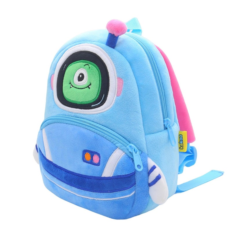 Plush Kids Backpack, Astronaut Space Design, Soft Lightweight School Bag for Toddlers and Preschool Kids - Image 3