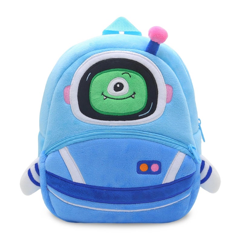 Plush Kids Backpack, Astronaut Space Design, Soft Lightweight School Bag for Toddlers and Preschool Kids - Image 2