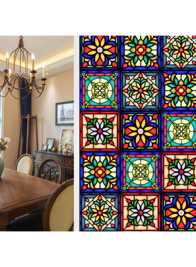 Bluejw BL112-170  Flower Sea Electrostatic Glass Sticker PVC Glue-free Window Sticker Home Decorative Window Glass Sticker - Image 1