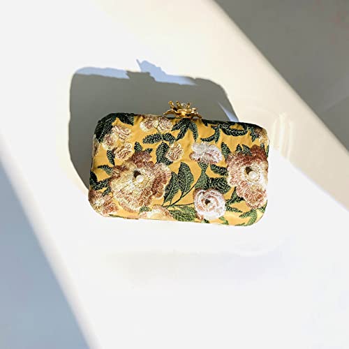 Zebrum Womens Evening Clutch Bag Designer Evening Handbag Hand Bag,Lady Party Wedding Clutch Purse (Embroidery-Gold) - Image 3