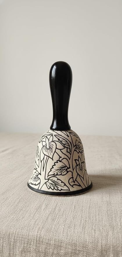 Caffeine Ceramic Stonwear Handmade Black Perru Dinner Bell - Image 1