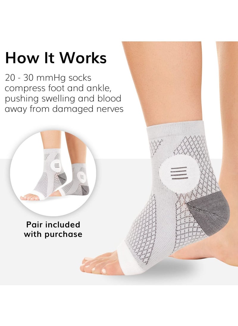 SYOSI - Neuropathy Socks, Ankle Compression Sleeve Support Brace Socks, Arch Support Socks Heel Spur Relief Products Leg & Foot Supports Plantar Fasciitis Night Sock for Women (L - 1 Pair) - Image 1