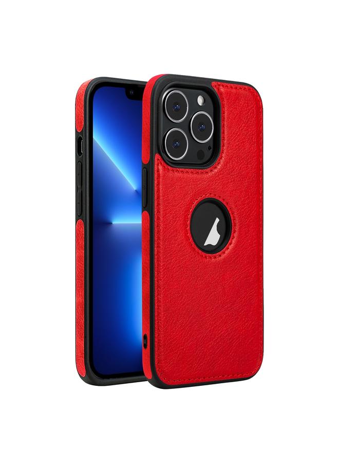 اس-توب جراب هاتف iPhone 13 Pro مصنوع من الجلد ومزين بخياطة - Image 1