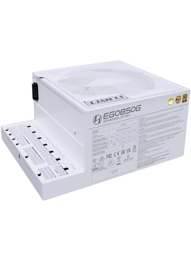 LIAN LI EDGE Gold EG0850G 850W 80+ Gold Fully Modular ATX 3.0 PSU with PCIe 5.1 12V-2x6, Zero RPM Mode & USB/PWM Hub, White | EG0850G - Image 2