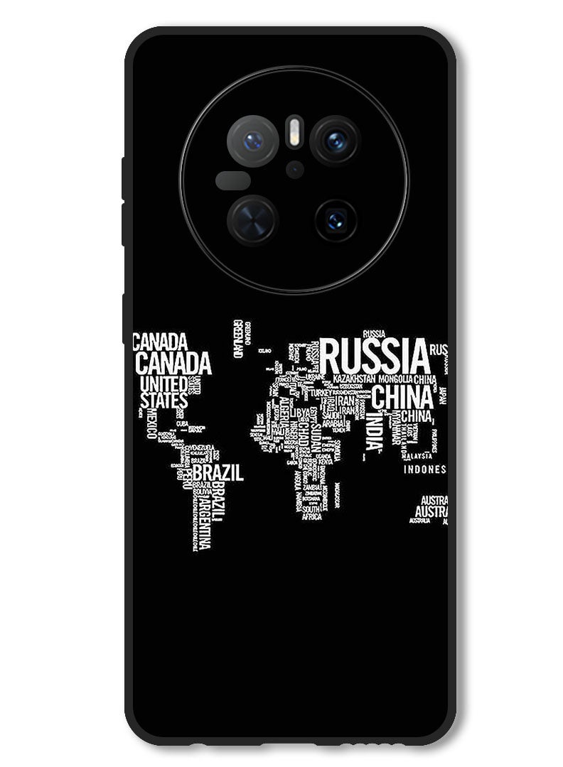 Theodor Case Compatible with Huawei Mate 70 Protection Shockproof Bumper Cover Written World Map - Image 1