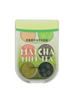 Profusion Cosmetics Milk Tea 6 Shade Paletteboba Tea Collection Features A Lineup Of Brew Tea Ful Matte Shimmer And Metallic Shades (Matcha)  - Image 2