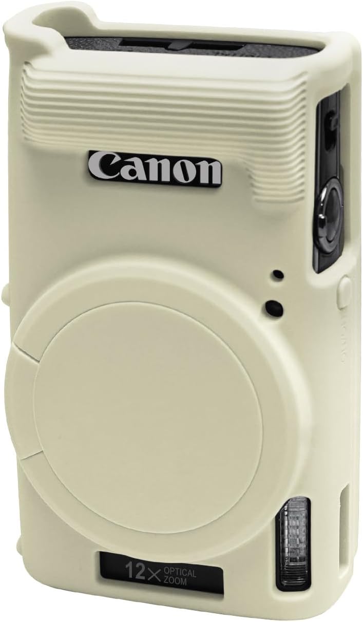 إيزي هود غطاء كاميرا إيزي هود لكانون IXUS 285 HS/IXY 650/ELPH 360، غطاء كاميرا سيليكون ناعم مع غطاء عدسة قابل للإزالة، حافظة واقية مضادة للخدش نحيفة للجسم (بيج) تصميم متعدد الخيارات - Image 1