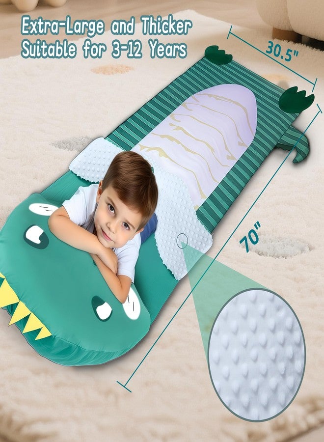 Lydaz Kids Dinosaur Sleeping Bag with Pillow, Toddler Boy Nap Mat, Plush Dino Slumber Bag for Boys Daycare Preschool Kindergarten, Sleeping Mat for Travel Sleepover, Birthday Gifts Ages 3-12 Years - Image 2