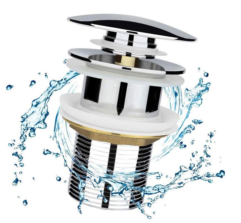 MLD Anti cockroach trap Full Thread Stainless Steel Pop Up Push Up Waste Coupling for Wash Basin Size 3 inchs 32 mm colour Silver (Chrome) Pack of 1 - Image 1