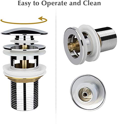 MLD Anti cockroach trap Full Thread Stainless Steel Pop Up Push Up Waste Coupling for Wash Basin Size 3 inchs 32 mm colour Silver (Chrome) Pack of 1 - Image 5