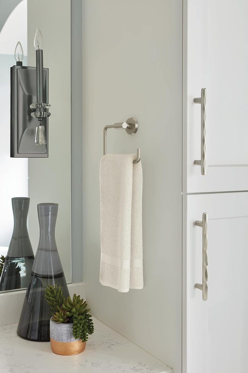 Amerock BH26541SS | Stainless Steel Towel Ring | 6-7/16 in (164 mm) Length Towel Holder | Arrondi | Hand Towel Holder for Bathroom Wall | Small Kitchen | Bath Accessories - Image 2