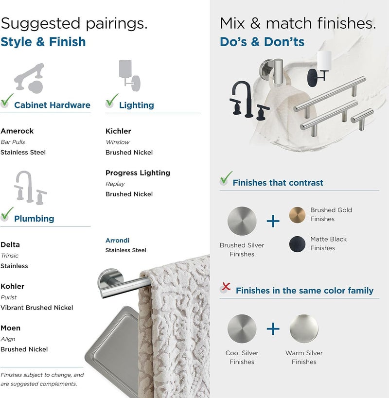 Amerock BH26541SS | Stainless Steel Towel Ring | 6-7/16 in (164 mm) Length Towel Holder | Arrondi | Hand Towel Holder for Bathroom Wall | Small Kitchen | Bath Accessories - Image 5