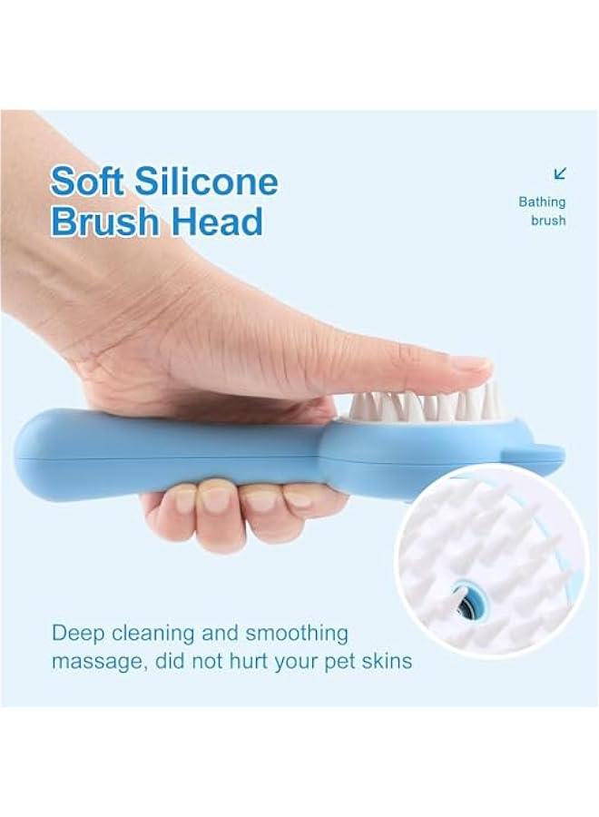 HOOKOR Cat Steam Brush, 3 in 1 Cat Steamy Brush Cleanser, Self Cleaning Slicker Brush, Dog Cat Bunny Pet Grooming Shedding Brush - Easy to Remove Loose Undercoat, Pet Massaging Tool Suitable (Blue) - Image 3