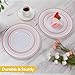 Goodluck 200PCS Rose Gold Plastic Plates Heavy Duty Disposable Rose Gold Plates with 100 1025 inch Dinner Plates and 100 75 inch Dessert Plates Disposable Plates for Party Wedding Valentines - Image 4