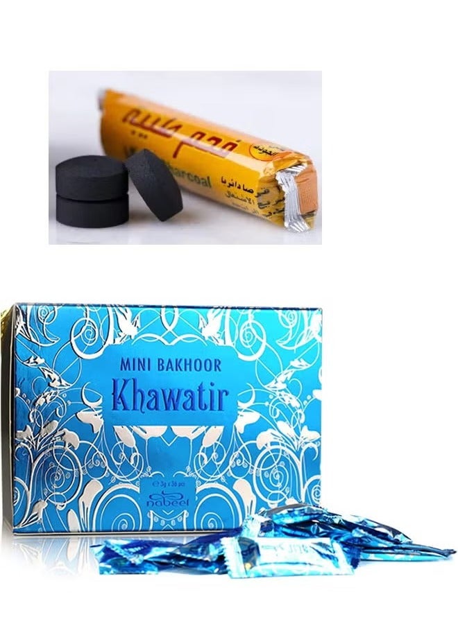 Mini Khawater incense blue with charcoal 108 grams