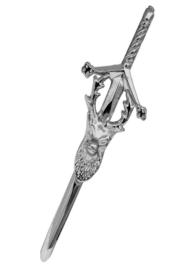 دي أس أس دبابيس الكيلت الاسكتلندية من دي إس إس كيلتس - دبابيس هايلاند مقاس 4 بوصات مع قفل خلفي - تصاميم الشوك، والسلتيك، والقبائل، والتصاميم التقليدية (دبوس الكيلت بشعار الغزال) - Image 2