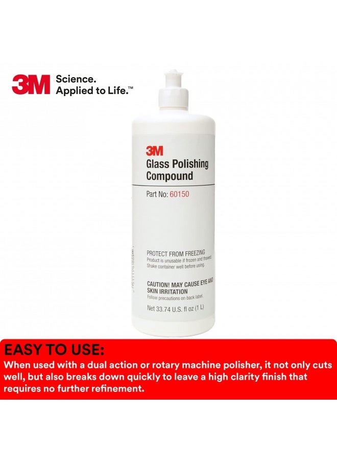 Generic - 3M Glass Polishing Compound With Cerium Oxide Mineral, Defect Repair And Glass Scratch Removal One Step Glass Polish, Permanently Removes Fine Scratches, Swirl Marks, Water Spots, 60150, 1 Liter, 051 - Image 1