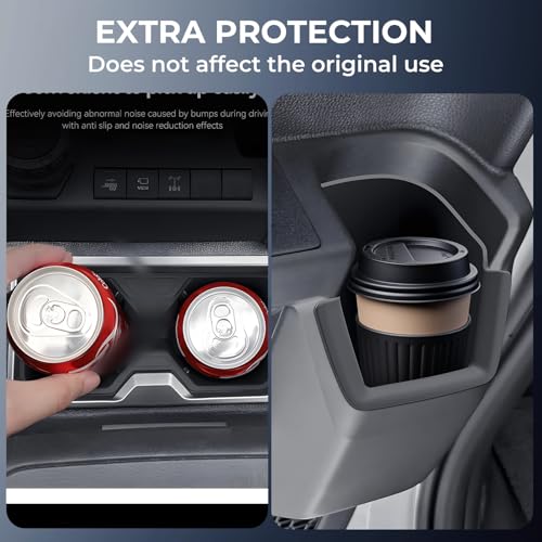 KATORN Cup Holder Inserts for Toyota 4Runner 2026 2025 6th Gen, Interior Accessories Center Console Front & Rear TPE Cup Holders Covers Protector for 2025-2026 4 Runner, Black - Image 4