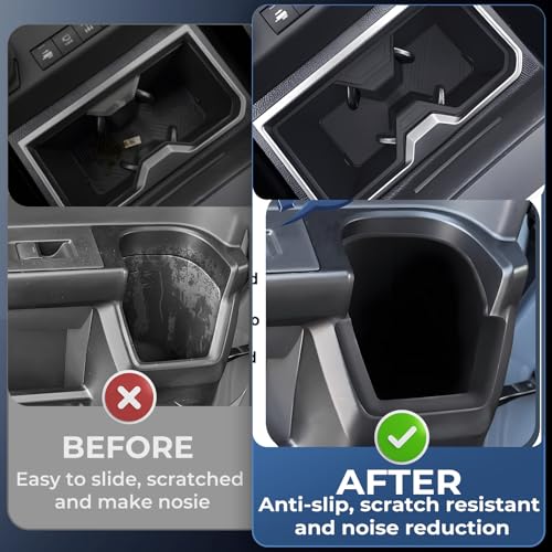 KATORN Cup Holder Inserts for Toyota 4Runner 2026 2025 6th Gen, Interior Accessories Center Console Front & Rear TPE Cup Holders Covers Protector for 2025-2026 4 Runner, Black - Image 3