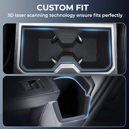 KATORN Cup Holder Inserts for Toyota 4Runner 2026 2025 6th Gen, Interior Accessories Center Console Front & Rear TPE Cup Holders Covers Protector for 2025-2026 4 Runner, Black - Image 2