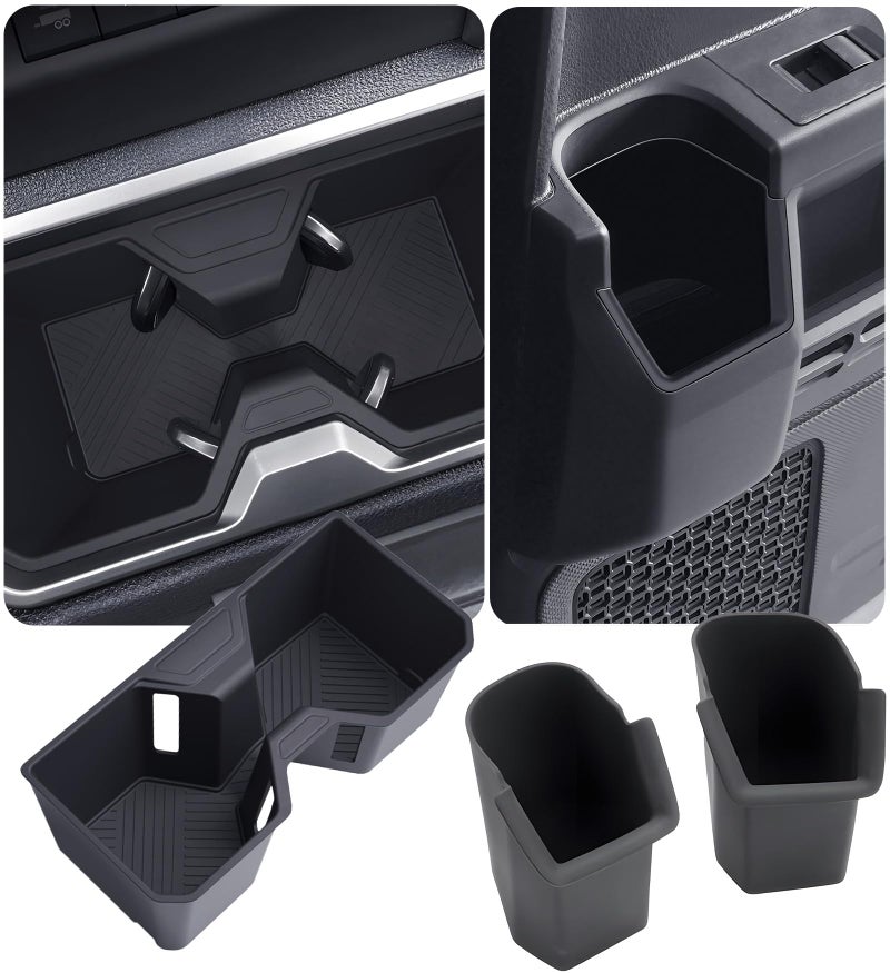 KATORN Cup Holder Inserts for Toyota 4Runner 2026 2025 6th Gen, Interior Accessories Center Console Front & Rear TPE Cup Holders Covers Protector for 2025-2026 4 Runner, Black - Image 1