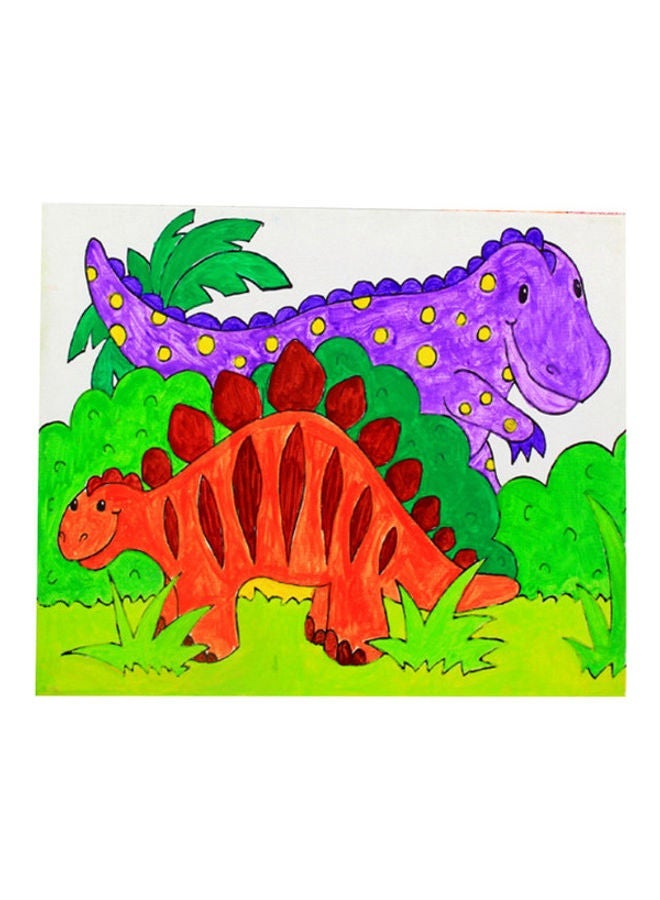 NIBEMINENT Dinosaur Canvas Painting With Frame for Kids - Image 1