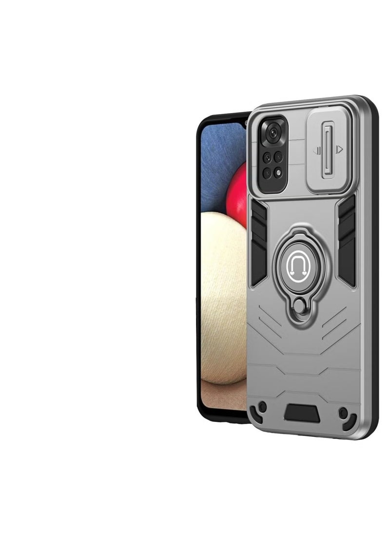 GOLDEN MASK GOLDEN MASK For Xiaomi Redmi Note 11 Pro/Note 11 Pro 5G Armored Window Bracket Camera Shield Cover Camera Lend Protection With Ringe (Grey)  - Image 2