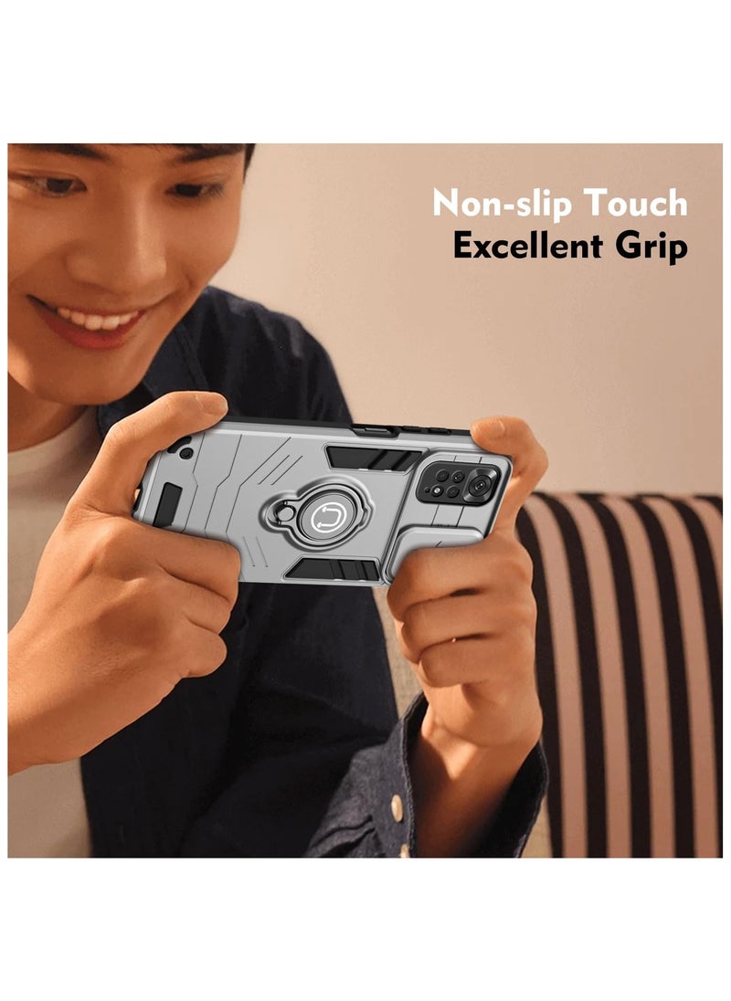 GOLDEN MASK GOLDEN MASK For Xiaomi Redmi Note 11 Pro/Note 11 Pro 5G Armored Window Bracket Camera Shield Cover Camera Lend Protection With Ringe (Grey)  - Image 3