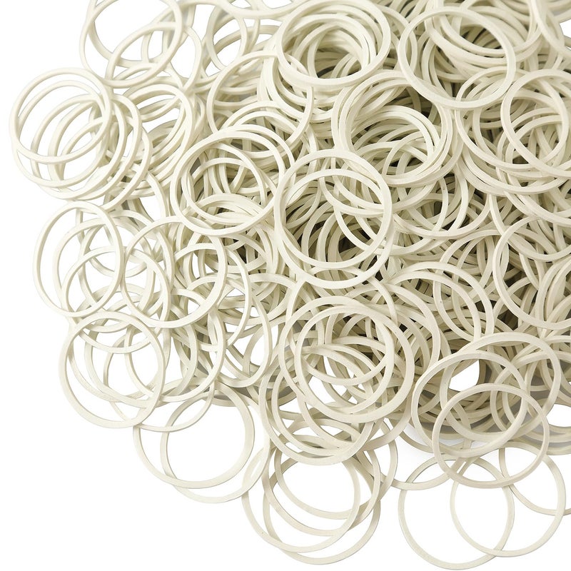 ZZJMCH 600Pcs 1inch Small Rubber Bands Stretchable Rubber Elastics Bands General Purpose Elastic Stretchable Bands Sturdy Rubber Bands for Home, Office, School, Stationery Supplies (White) - Image 4