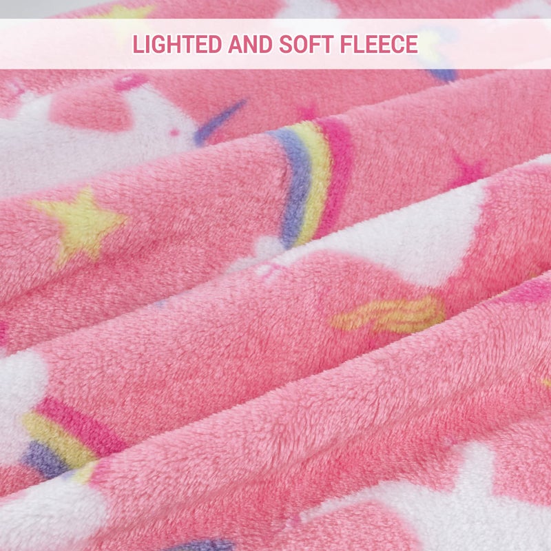 Softan Unicorn Blanket for Girls, Kids Throw Blanket for Boys and Girls Soft Cozy Flannel, Cute Pink Unicorn Blanket for Sofa Couch Bed, Christmas Birthday Gift for Kids Toddler, 50x60 Inches - Image 4