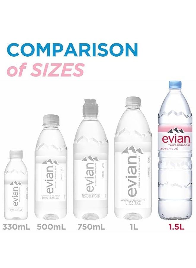 إيفيان مياه معدنية طبيعية، عبوة من 12 زجاجة سعة 1.5 لتر - Image 2