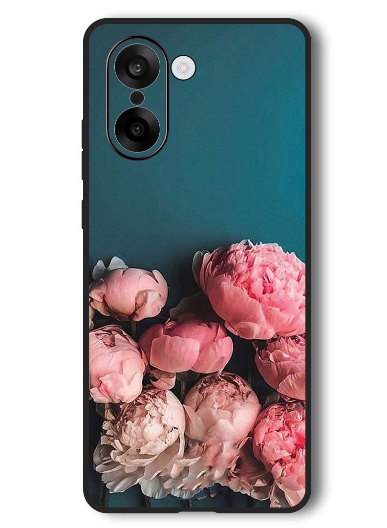 Theodor Case Compatible with OnePlus Nord CE 5 6.77 Inch Protection Shockproof Bumper Cover Flowers - Image 1